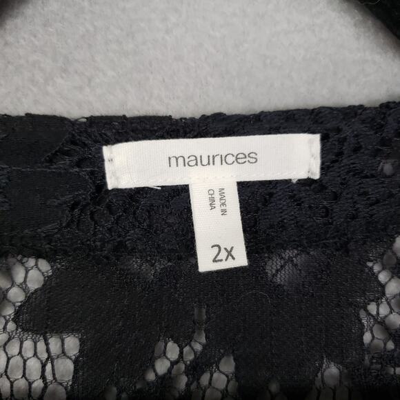 Maurices Plus Size 2X Open Front Lace Layering Top Black Shawl Whimsigoth Witchy - Picture 4 of 8